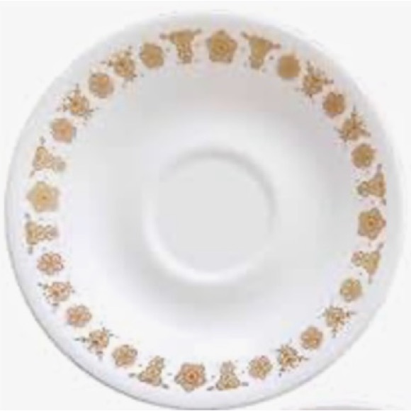 CORELLE: Vintage White and Gold Floral Teacup - Picture 2 of 3